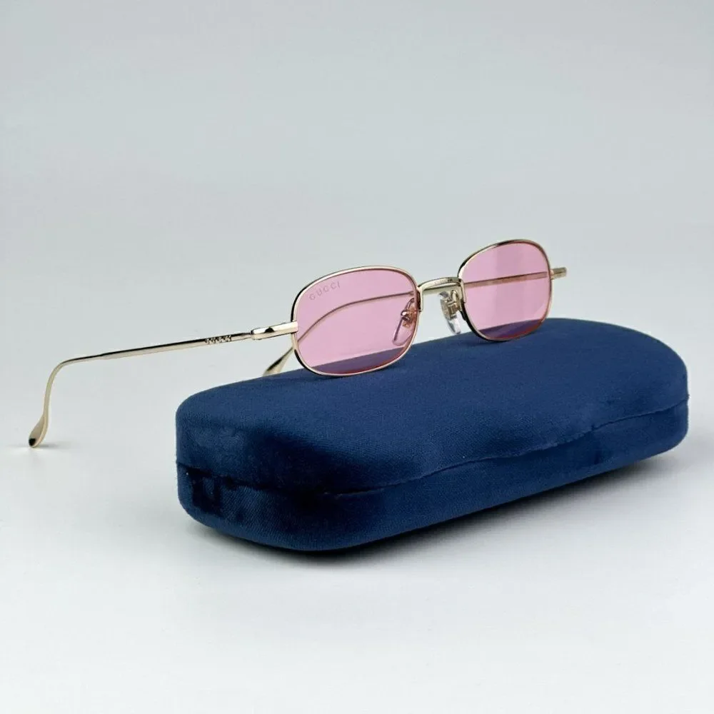 NEW Gucci GG1648S 005 Gold Pink Unisex Rectangle Sunglasses GG 1648S